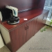 Mahogany U/C Suite Bow Front Desk w/ Credenza and Overhead
